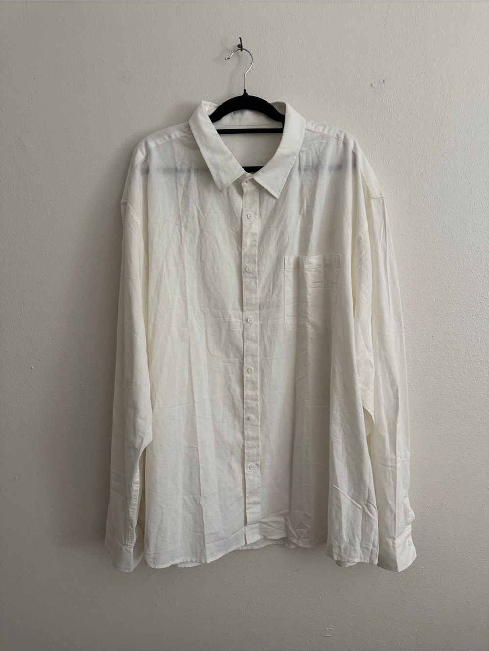Classic linenWhite Button-Down Men's Shirt